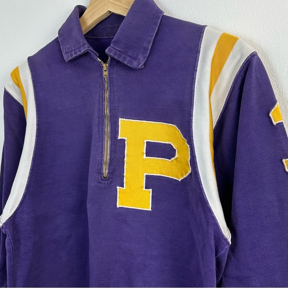 Vintage 1960s Sweatshirt M Purple 1/4 Zip